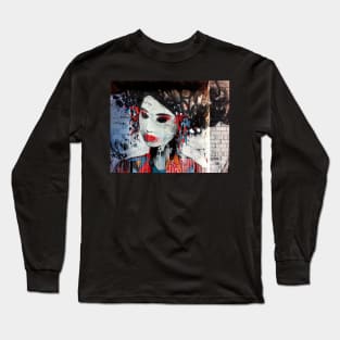 Japanese Lady graffiti, Blender Lane Long Sleeve T-Shirt